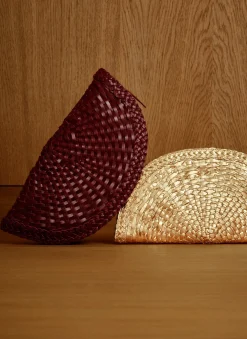 Outlet Bea Leather Woven Clutch Bags