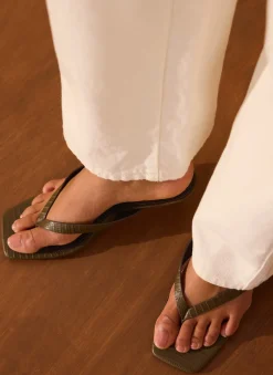 Clearance Betty Leather Flip Flop Heels Heels|Heels