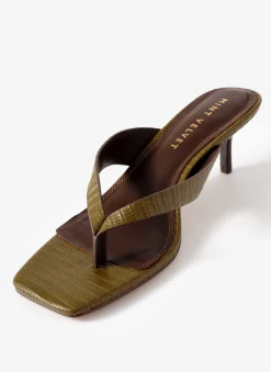 Clearance Betty Leather Flip Flop Heels Heels|Heels
