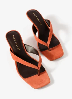 Hot Betty Suede Flip Flop Heels Heels|Heels