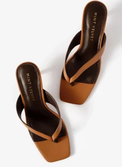 Discount Betty Leather Flip Flop Heels Heels|Heels