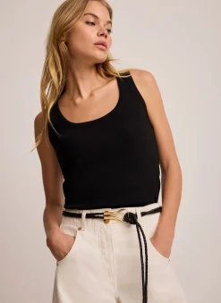 Hot Cotton Blend Scoop Neck Vest T-Shirts|T-Shirts