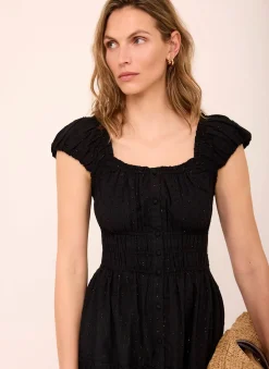 Clearance Cotton Blend Textured Midi Dress Midi Dresses
