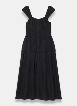 Clearance Cotton Blend Textured Midi Dress Midi Dresses