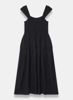 Clearance Cotton Blend Textured Midi Dress Midi Dresses