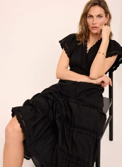 Cotton Ruffle Midi Dress Midi Dresses