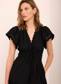Cotton Ruffle Midi Dress Midi Dresses