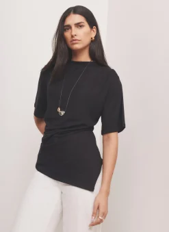 Hot Draped Asymmetric Top All Tops|Tops