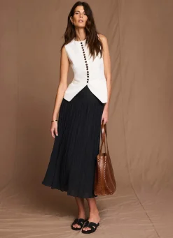 New Drop Waist Crinkle Midi Skirt Midi Skirts|Skirts