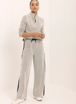 Hot Jacquard Side Stripe Wide Trousers Trousers