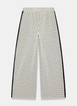 Hot Jacquard Side Stripe Wide Trousers Trousers