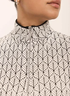 Hot Jacquard Zip Top Sweatshirts|Sweatshirts