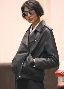 Leather Relaxed Biker Jacket Jackets|Leather & Suede Jackets