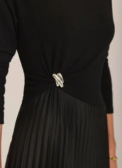 Hot Pleated Asymmetric Midi Dress Midi Dresses