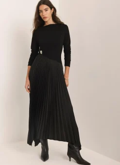 Hot Pleated Asymmetric Midi Dress Midi Dresses
