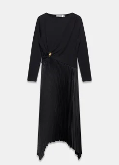 Hot Pleated Asymmetric Midi Dress Midi Dresses