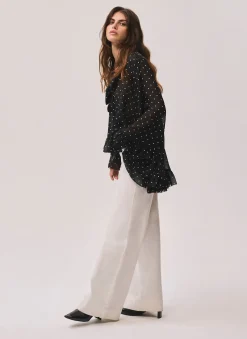 Clearance Polka Dot Print Blouse Shirts & Blouses