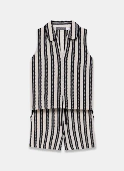 Clearance Stripe Beach Short Set Trousers