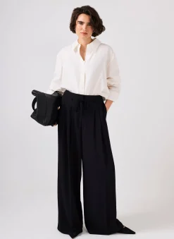 Discount Tie Detail Wide Trousers Wide Leg Trousers|Trousers