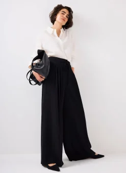 Discount Tie Detail Wide Trousers Wide Leg Trousers|Trousers