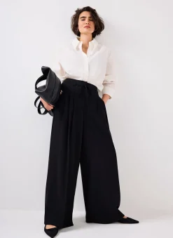Discount Tie Detail Wide Trousers Wide Leg Trousers|Trousers