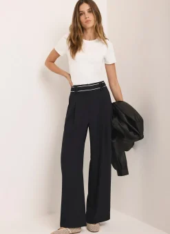 Best Waist Detail Wide Trousers Wide Leg Trousers|Trousers