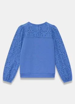 Cotton Blend Broderie Sweatshirt Sweatshirts|Sweatshirts