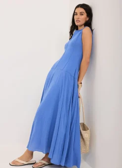 Best Cotton Blend Drop Waist Maxi Dress Summer Dresses|Maxi Dresses