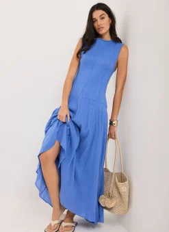 Best Cotton Blend Drop Waist Maxi Dress Summer Dresses|Maxi Dresses