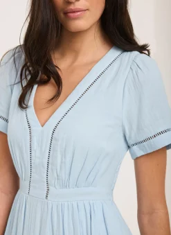 Cotton Cheesecloth Midi Dress Summer Dresses|Midi Dresses