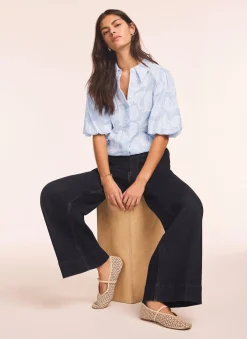 Clearance Cotton Jacquard Striped Shirt Shirts & Blouses