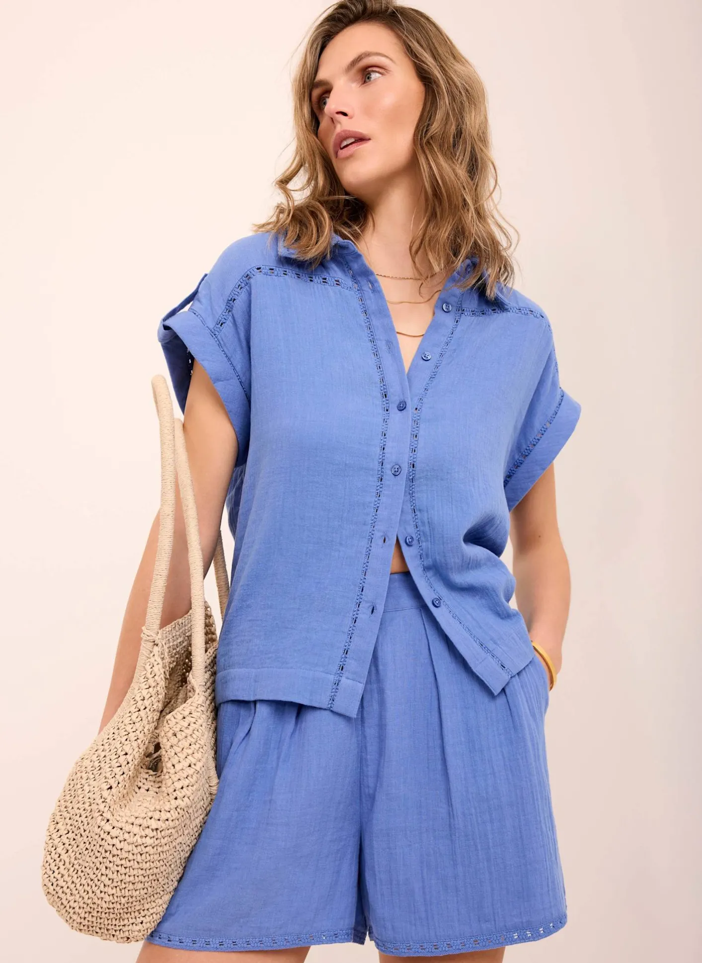 Clearance Cotton Shirt And Shorts Set Shorts|Trousers
