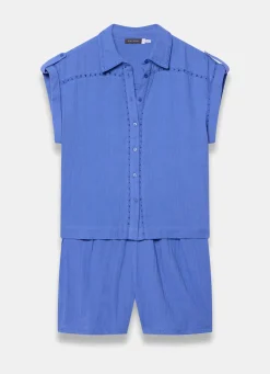Clearance Cotton Shirt And Shorts Set Shorts|Trousers