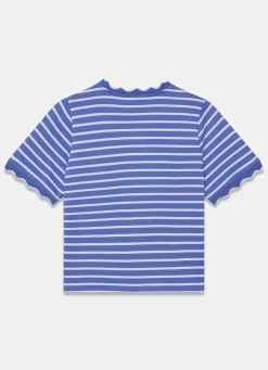 Hot Cotton Striped Scallop T-Shirt T-Shirts|T-Shirts