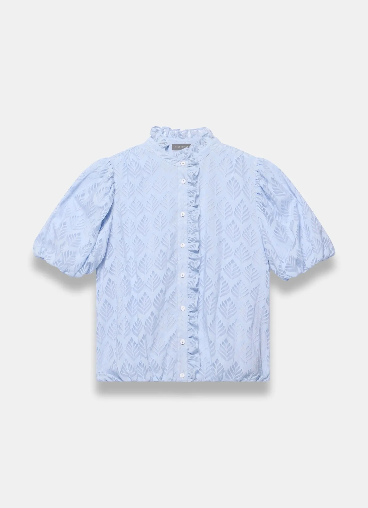 Jacquard Ruffle Blouse All Tops|Tops