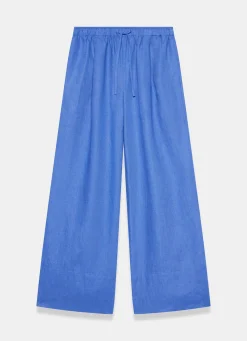 Hot Linen Drawstring Wide Leg Trousers Wide Leg Trousers|Trousers