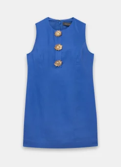 Online Linen Sunray Button Mini Dress Summer Dresses|Mini Dresses