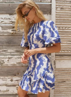 Best Print Ruffle Mini Dress Summer Dresses|Mini Dresses