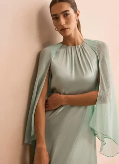 Discount Satin Cape Maxi Dress Occasion Dresses|Occasion Dresses