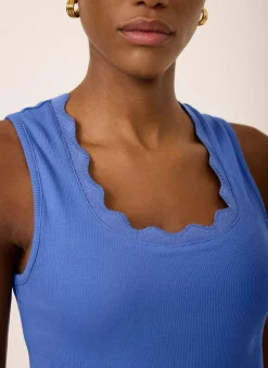 Best Scallop Trim Vest Top T-Shirts|T-Shirts