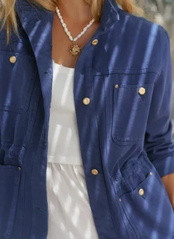New Washed Cotton Utility Shacket Jackets