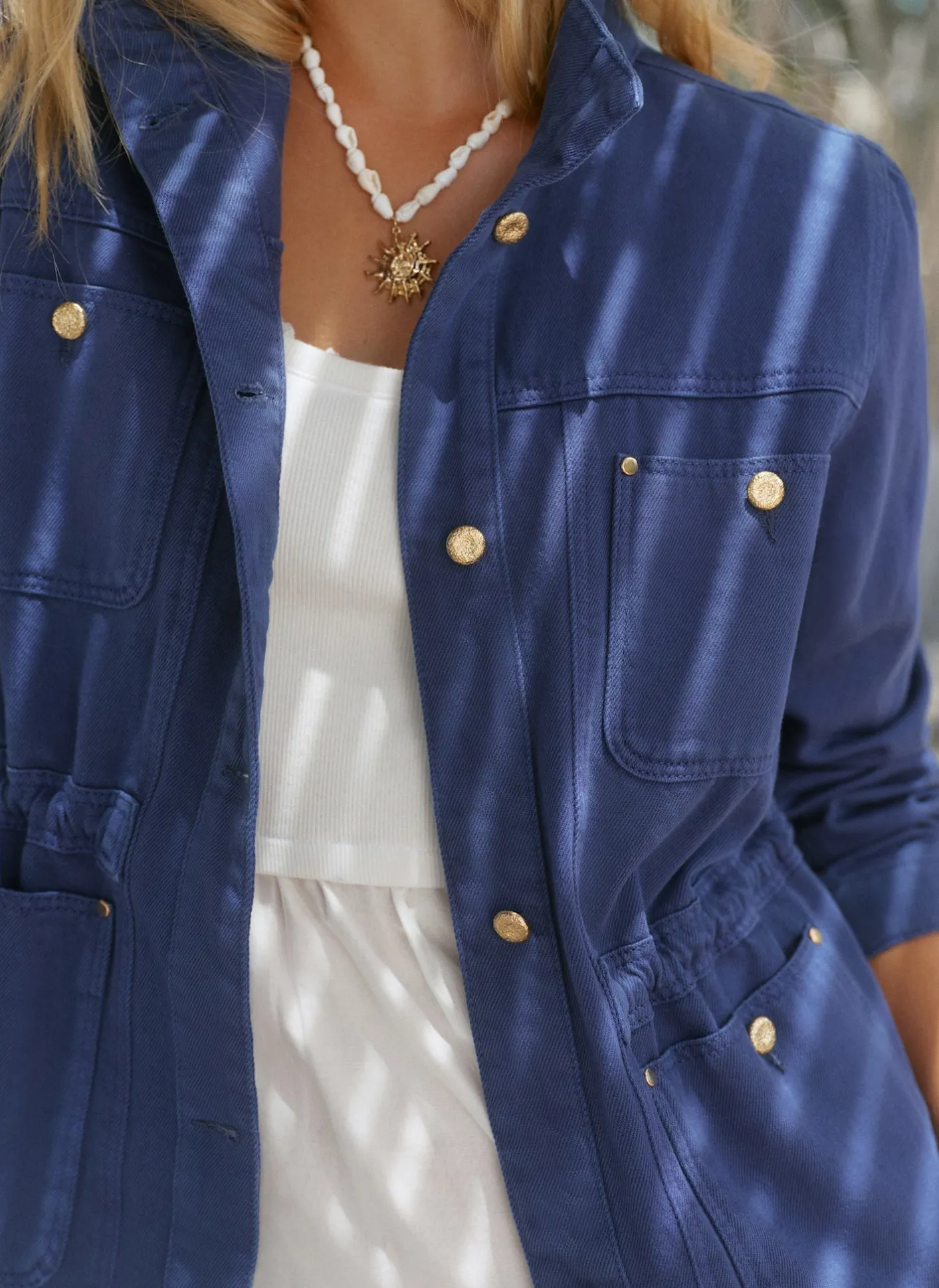 New Washed Cotton Utility Shacket Jackets
