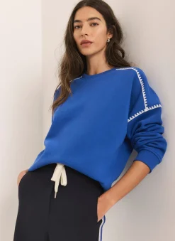 Whipstitch Detail Sweatshirt Sweatshirts|Sweatshirts