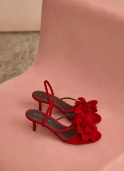 Best Bri Suede Flower Detail Heels Heels|Heels