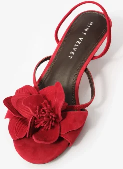 Best Bri Suede Flower Detail Heels Heels|Heels