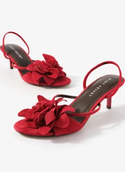 Best Bri Suede Flower Detail Heels Heels|Heels