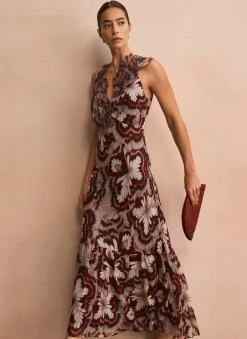 Outlet Printed Maxi Dress Occasion Dresses|Occasion Dresses