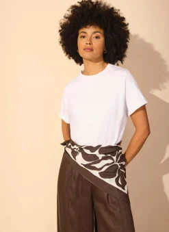 Outlet Satin Fern Print Square Scarf Scarves
