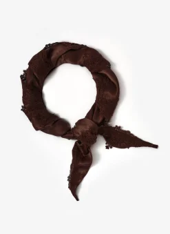 Online Satin Lace Trim Scarf Scarves