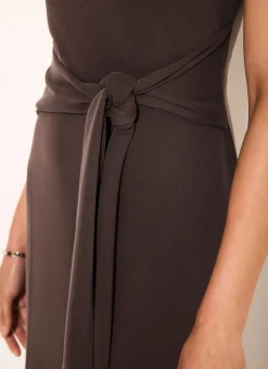 Hot Tie Detail Midi Dress Midi Dresses
